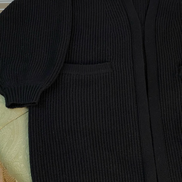 Michael Kors Sweater Coat Cardigan Oversized Medium Black NWT Retail $195 - Picture 2 of 11